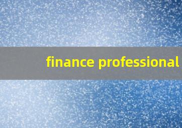 finance professional